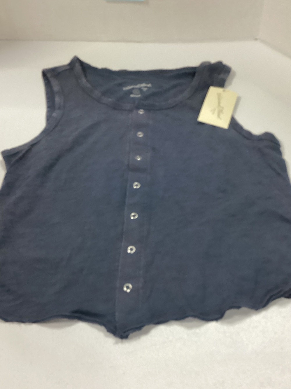 Universal Thread Navy Button-Front Sleeveless Tank